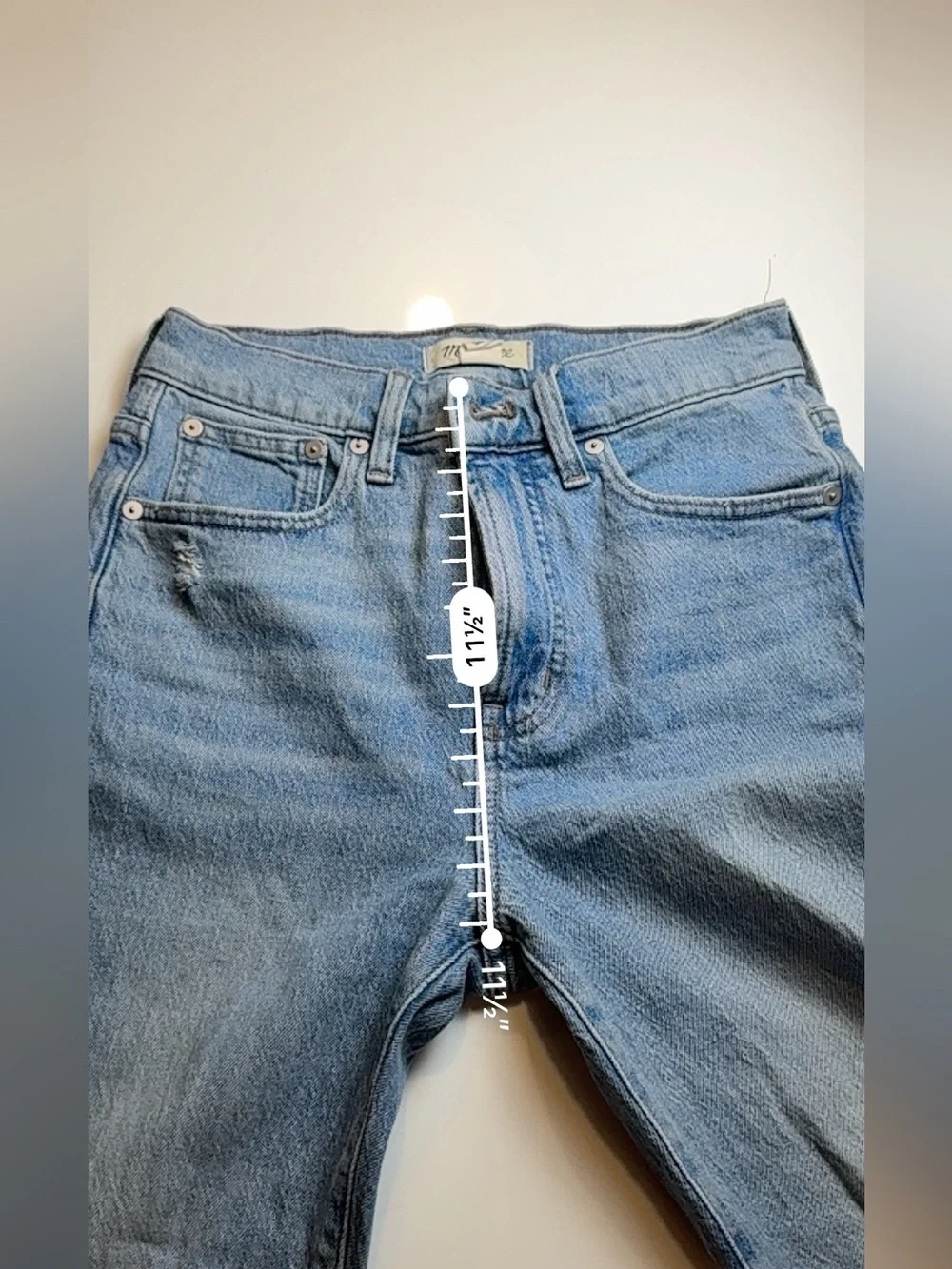 Madewell Jeans Perfect Vintage Straight Jean Light Wash Distress Raw Hem Size 26